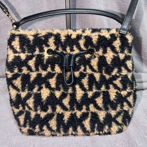 Michael Kors Faux Shearling Bucket Bag - Picture 1 of 10